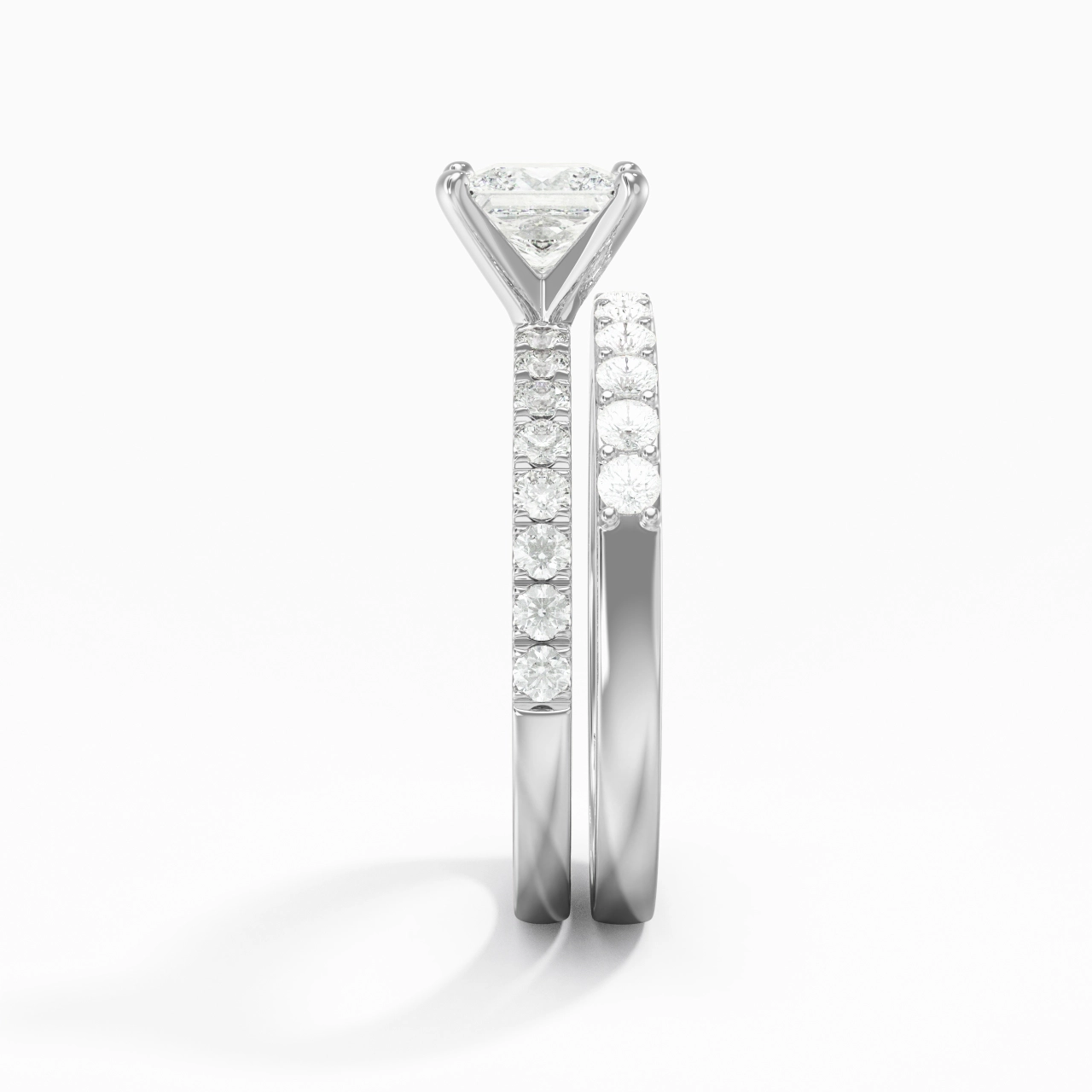 1.00ct Moissanite Wedding Ring Set 925 Sterling Silver