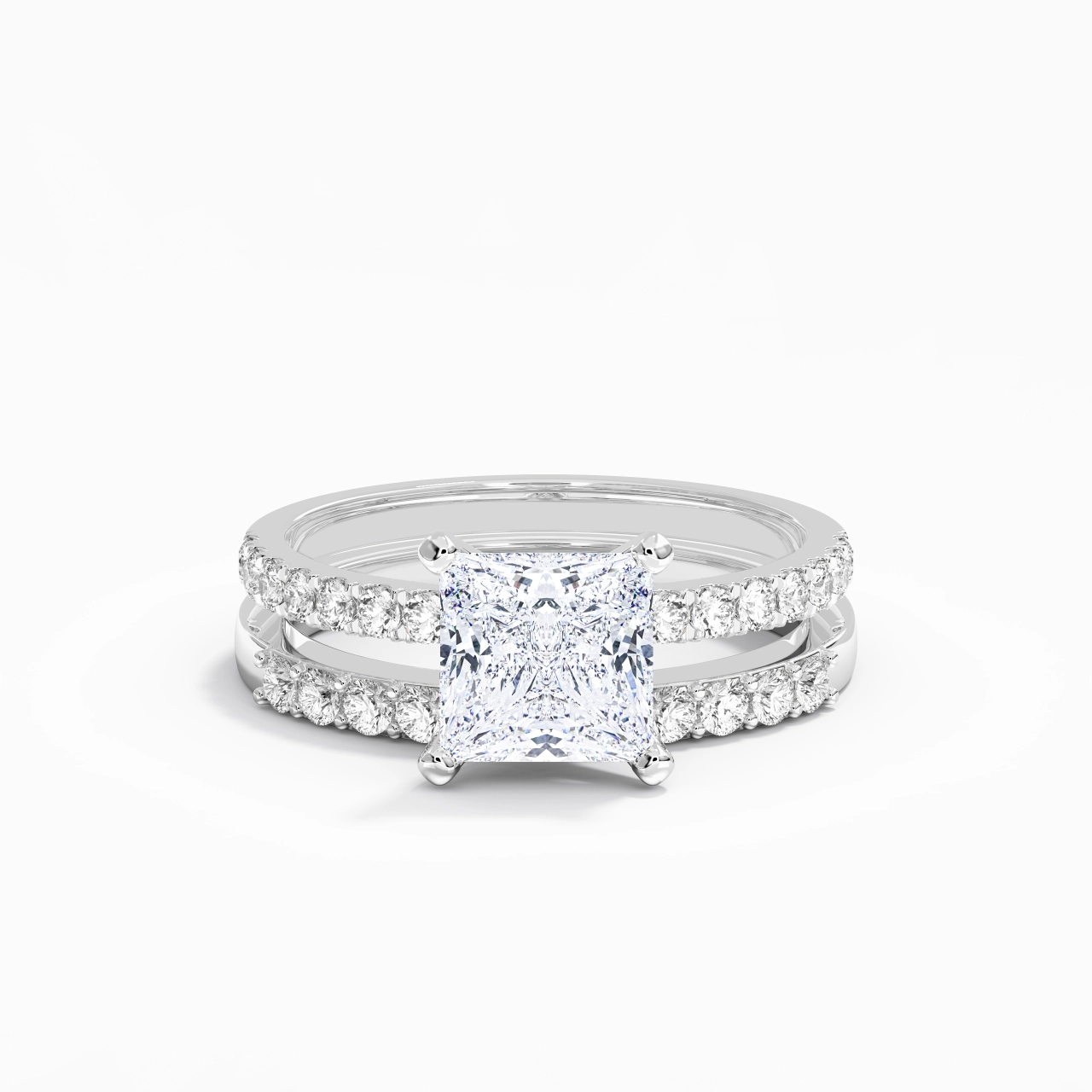 2.00ct Moissanite Wedding Ring Set 925 Sterling Silver