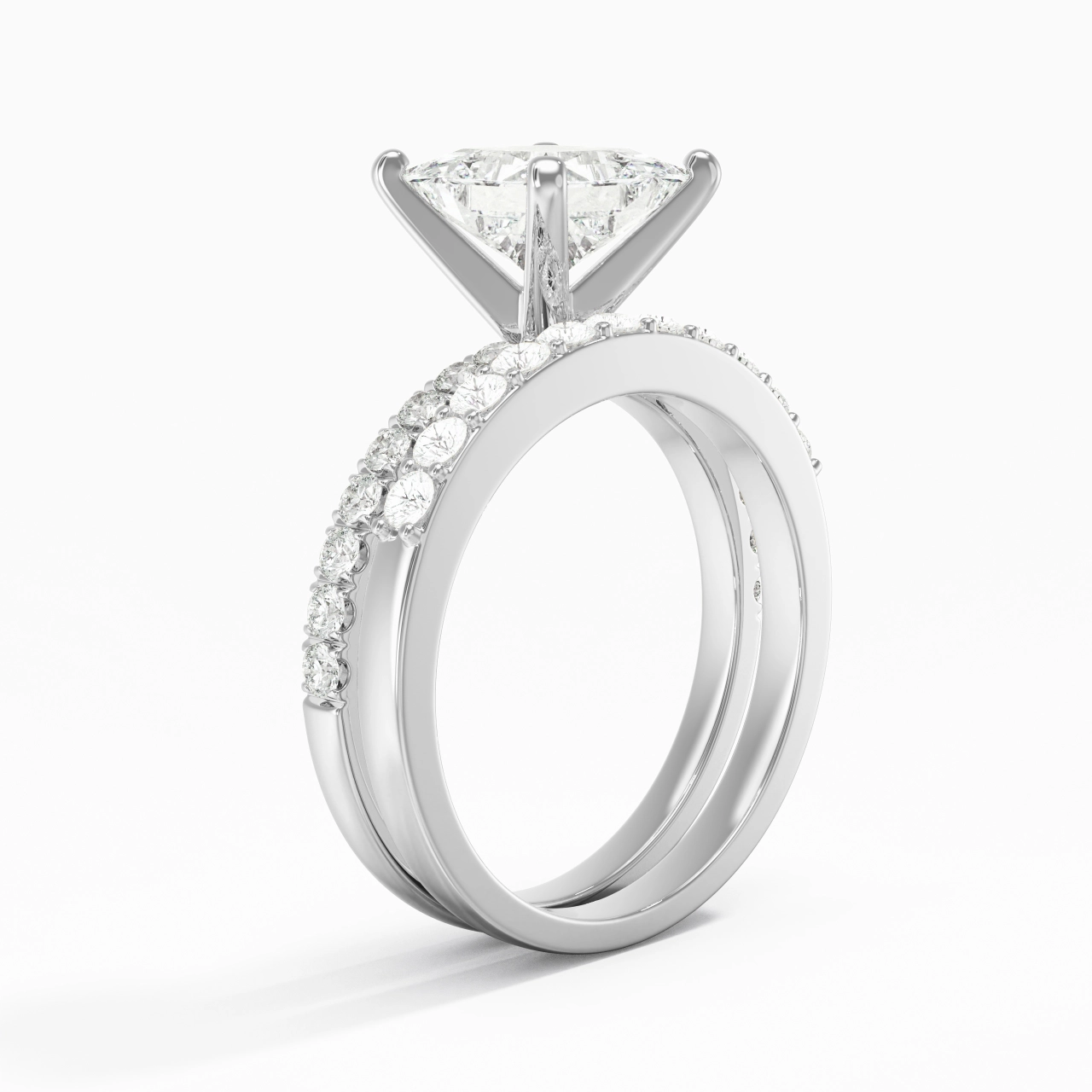 2.00ct Moissanite Wedding Ring Set 925 Sterling Silver