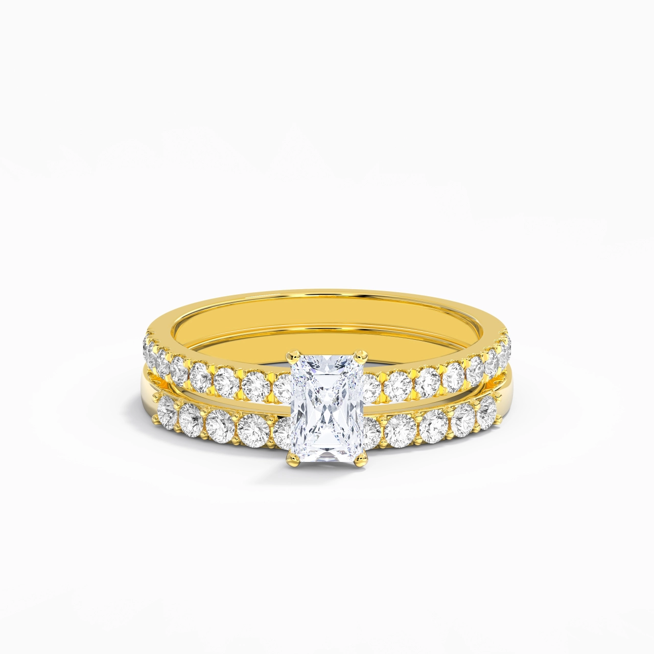 0.80ct Moissanite Wedding Ring Set 14K Gold