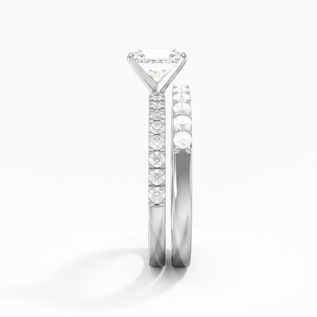 0.80ct Moissanite Wedding Ring Set 925 Sterling Silver