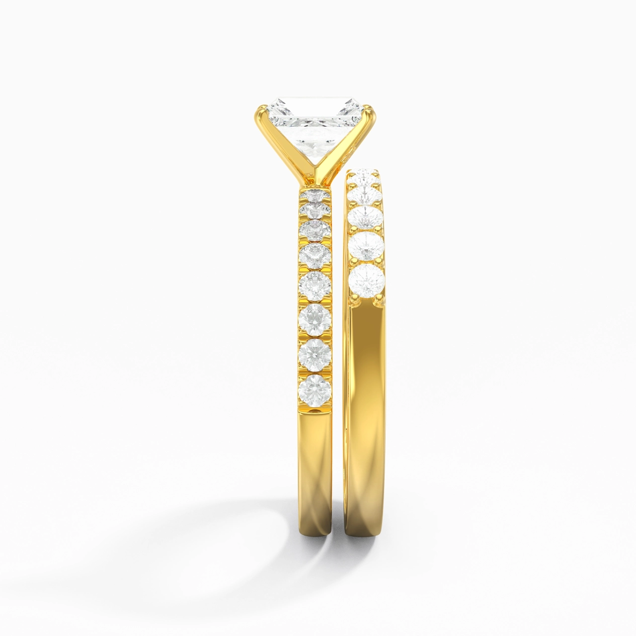 0.80ct Moissanite Wedding Ring Set 14K Gold