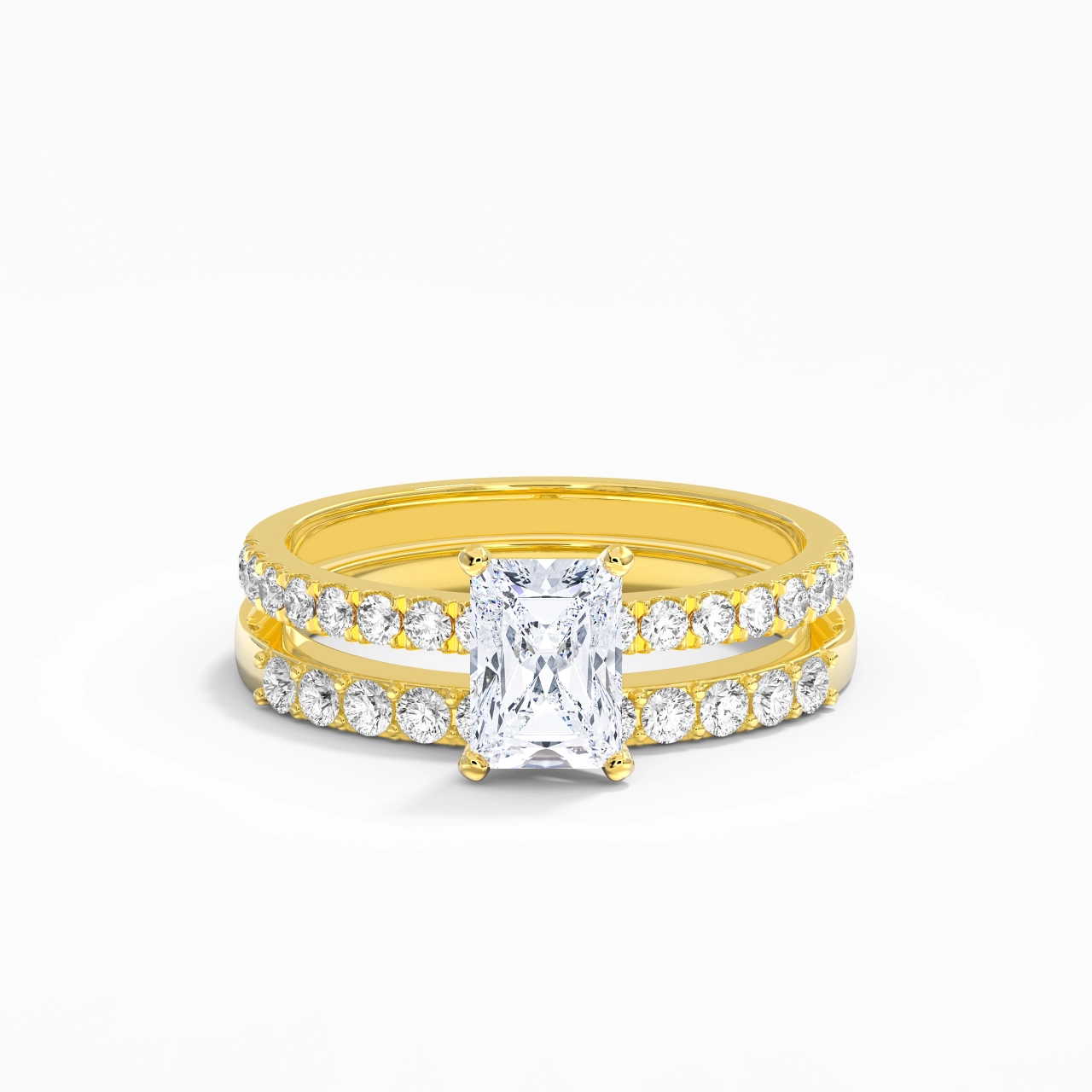 1.00ct Moissanite Wedding Ring Set 925 Sterling Silver