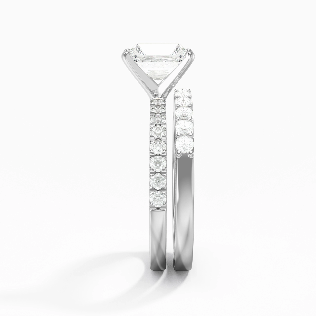 1.00ct Moissanite Wedding Ring Set 925 Sterling Silver