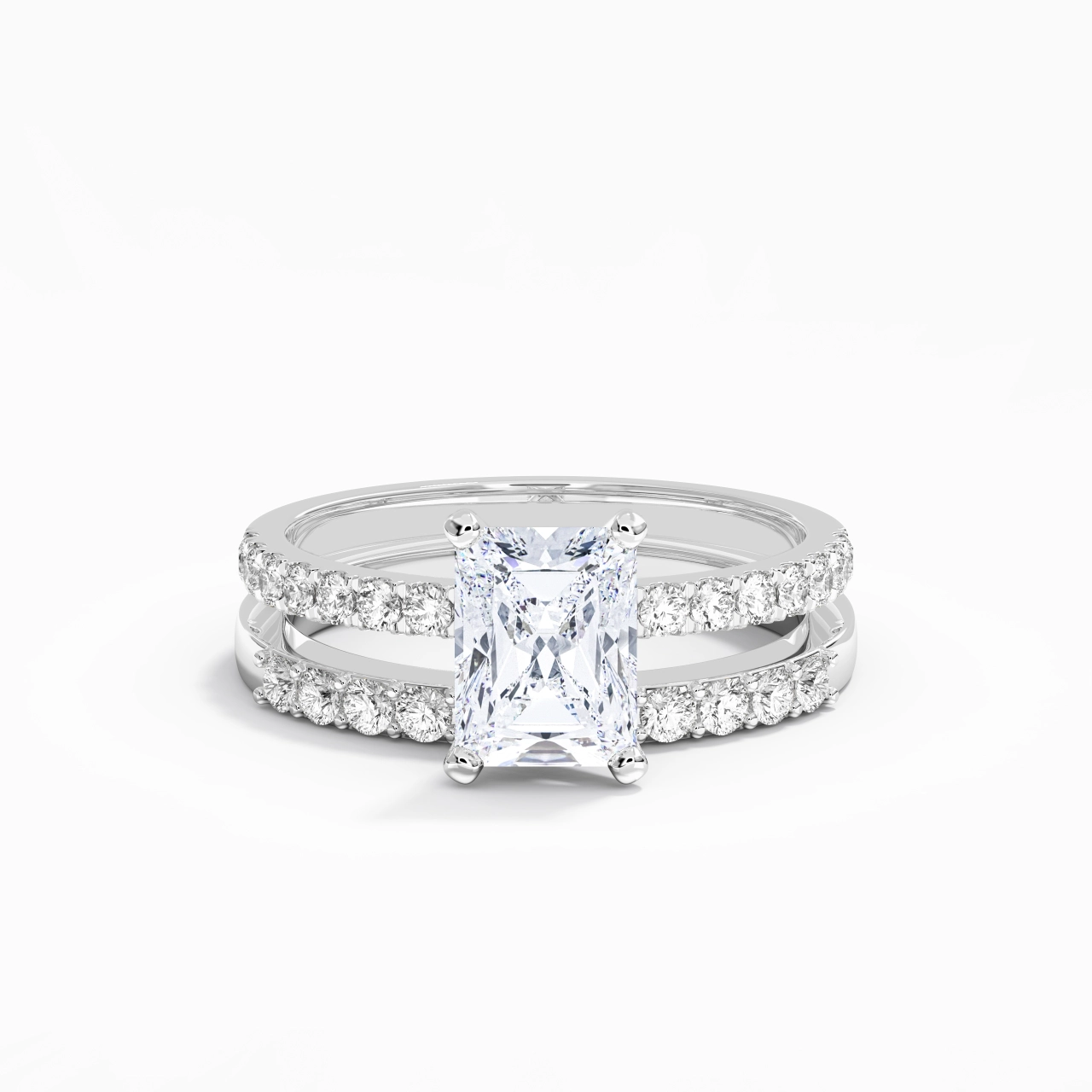 2.00ct Moissanite Wedding Ring Set 925 Sterling Silver