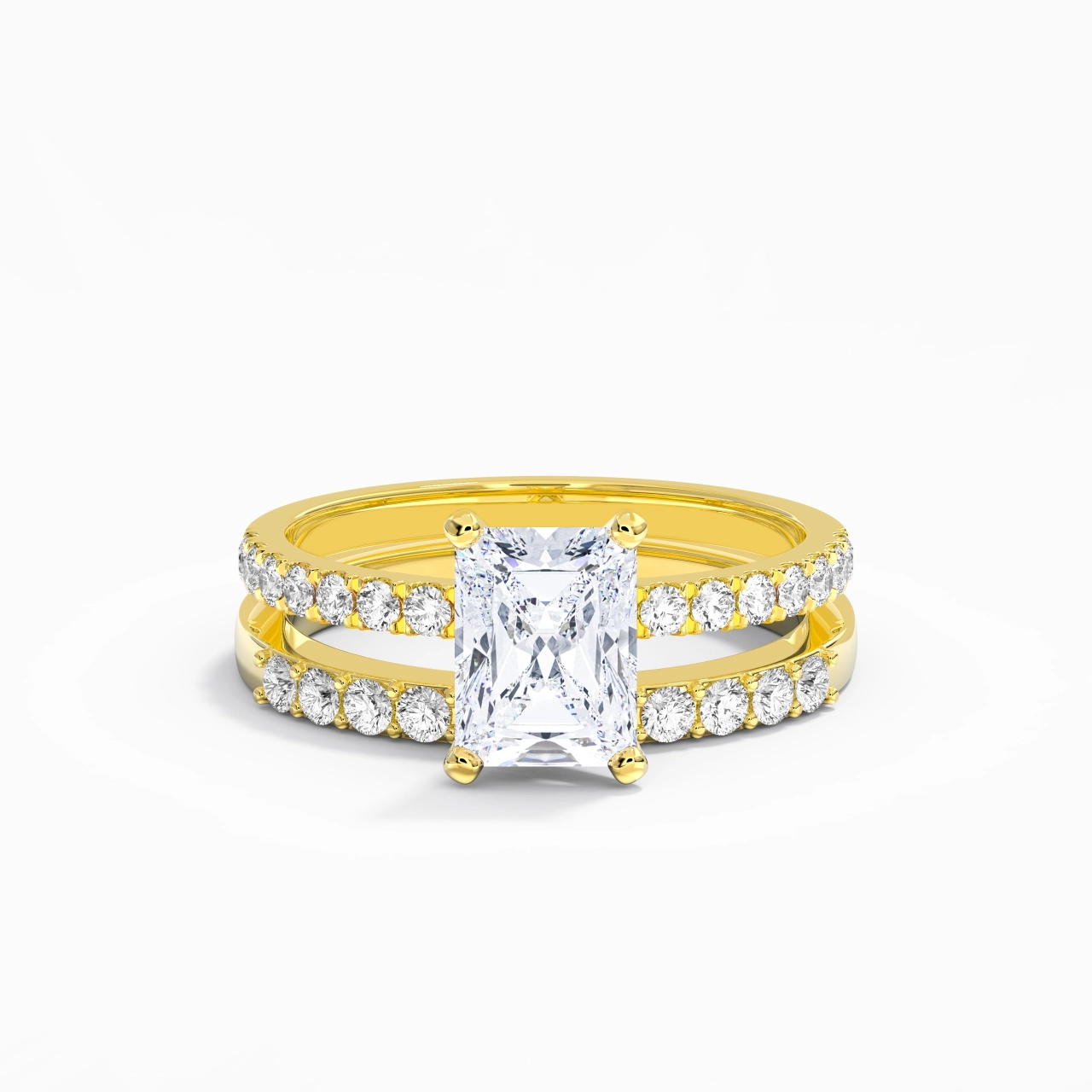 2.00ct Moissanite Wedding Ring Set 925 Sterling Silver