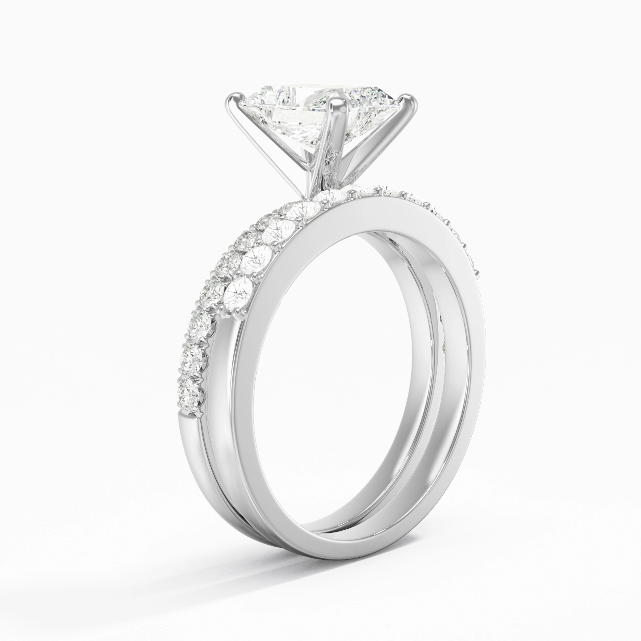 2.00ct Moissanite Wedding Ring Set 925 Sterling Silver