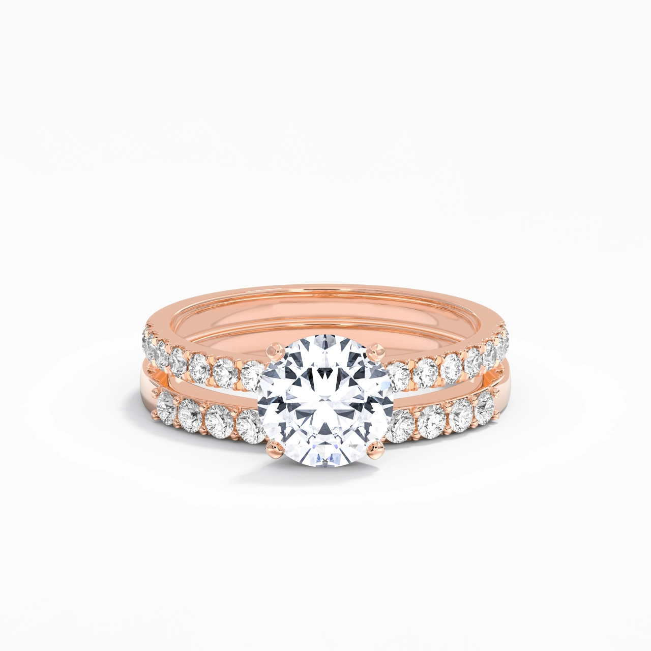 1.50ct Moissanite Wedding Ring Set 925 Sterling Silver