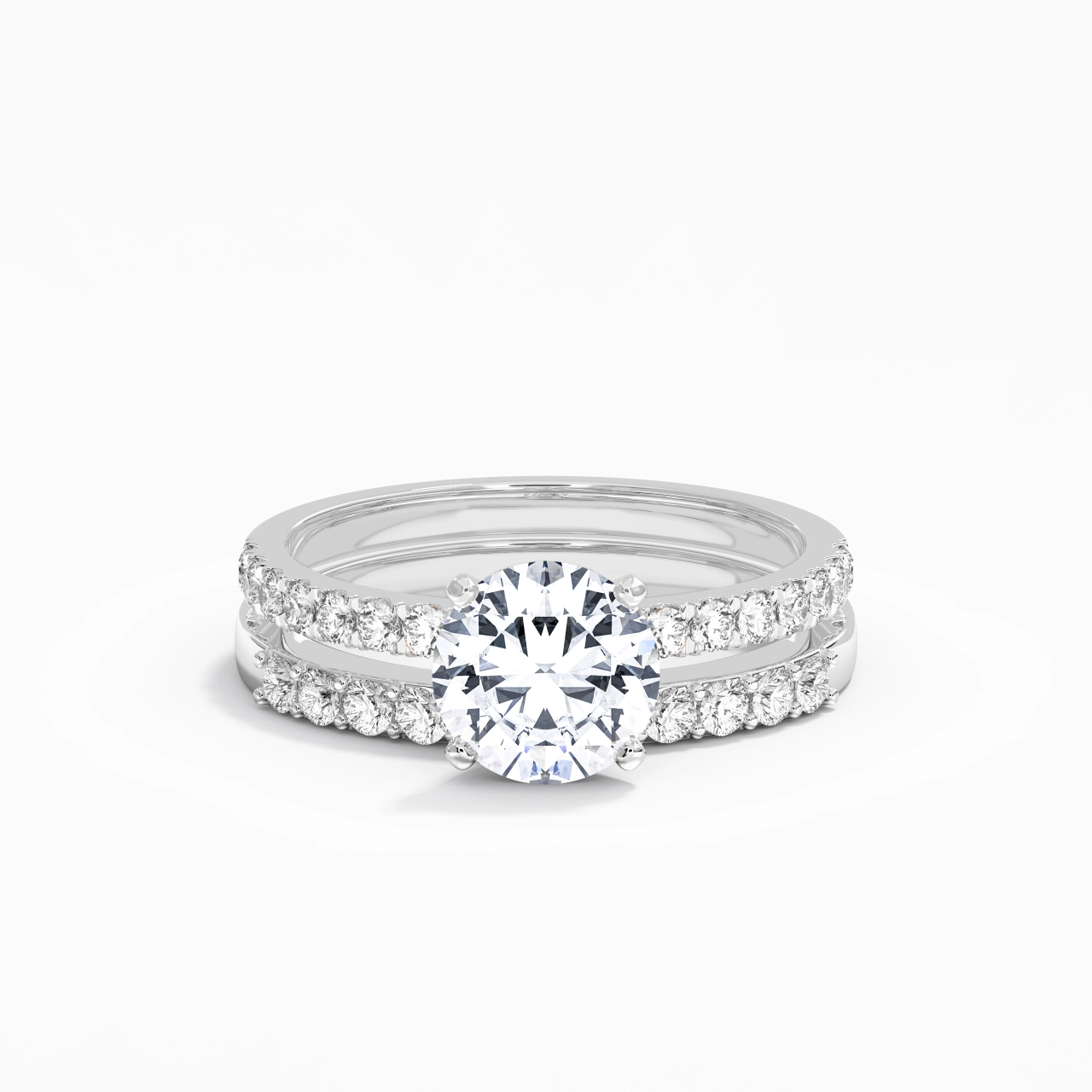 1.50ct Moissanite Wedding Ring Set 925 Sterling Silver