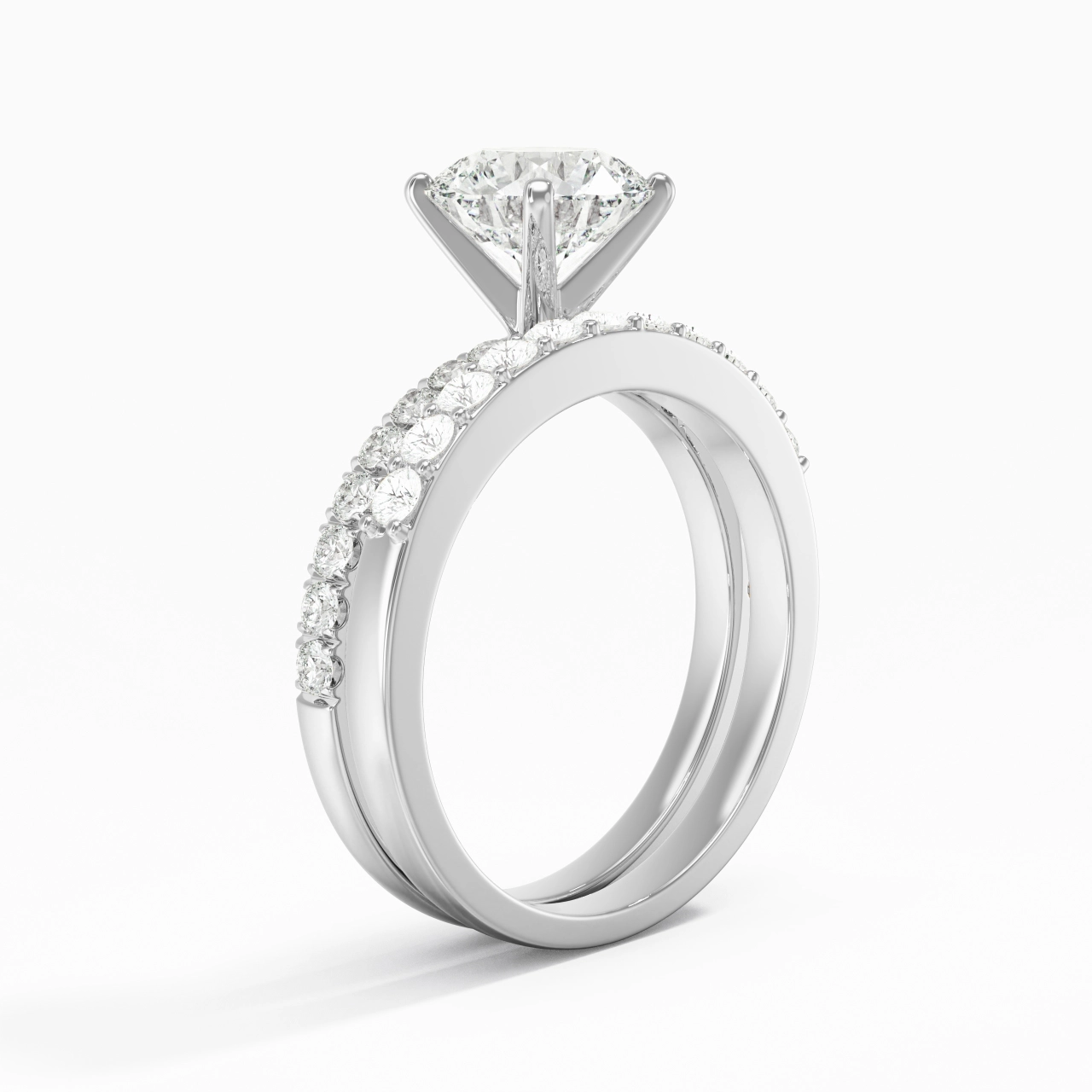 1.50ct Moissanite Wedding Ring Set 925 Sterling Silver
