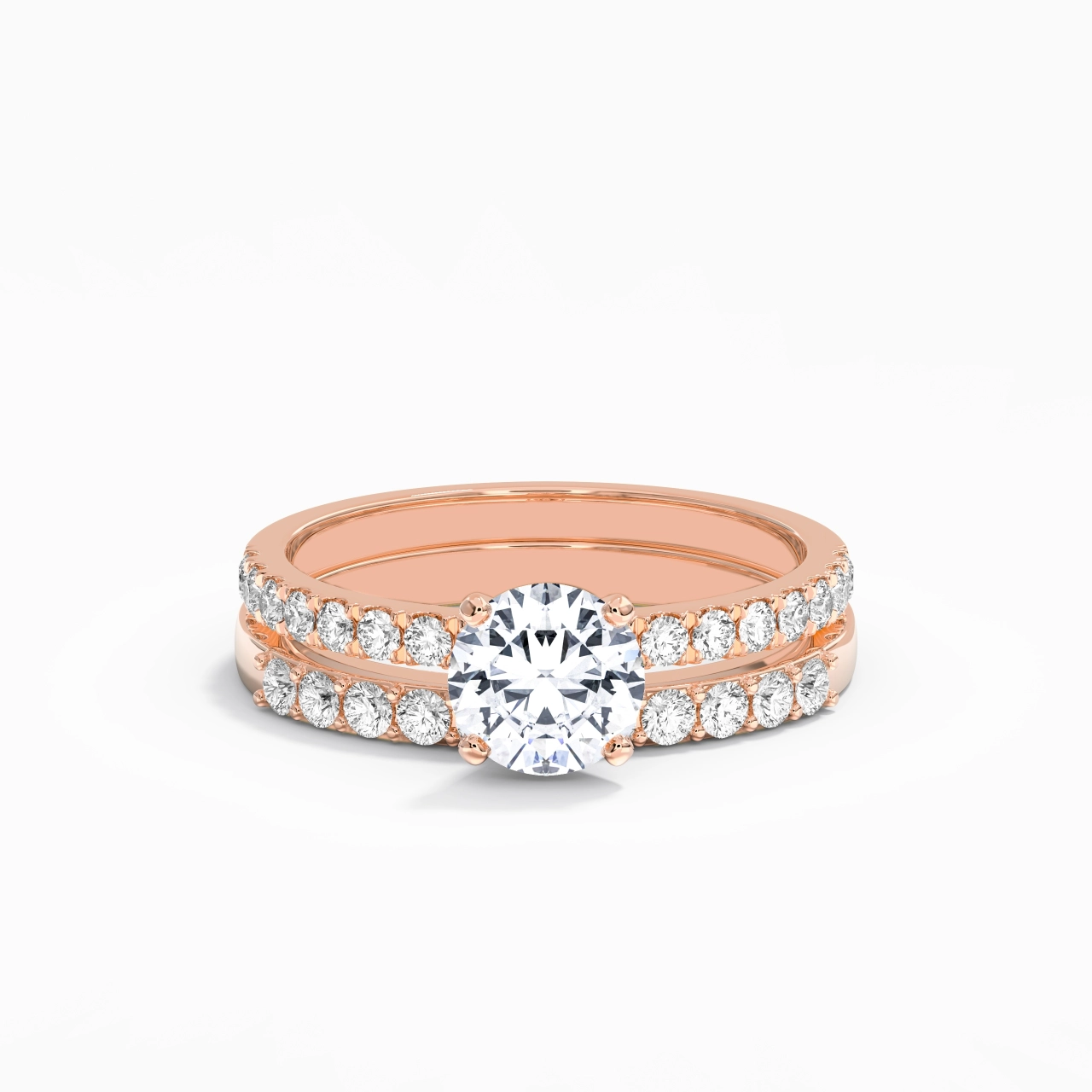 1.00ct Moissanite Wedding Ring Set 925 Sterling Silver