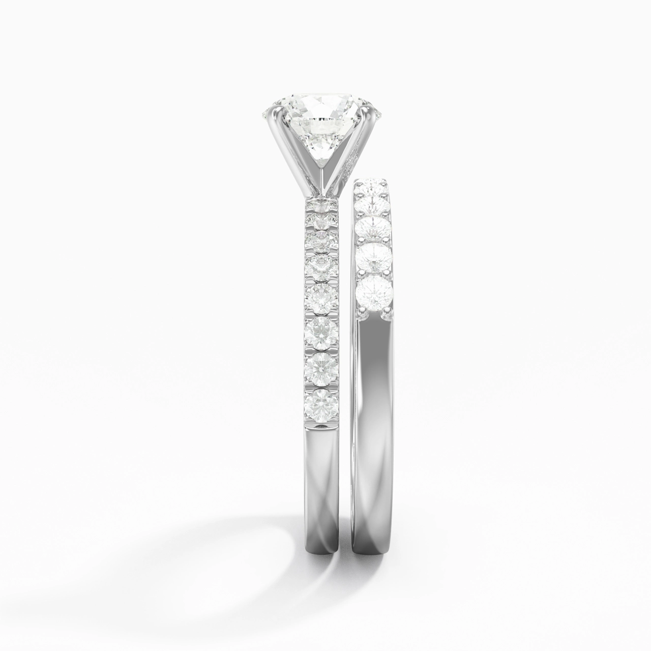 1.00ct Moissanite Wedding Ring Set 925 Sterling Silver