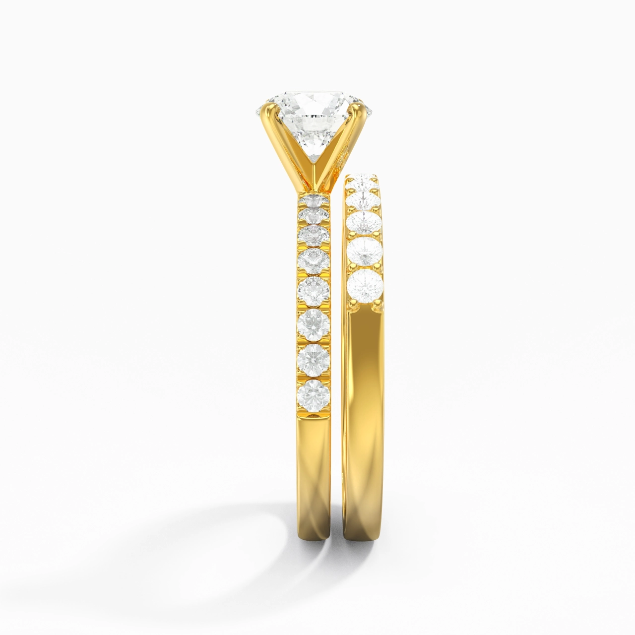 1.00ct Moissanite Wedding Ring Set 18K Gold