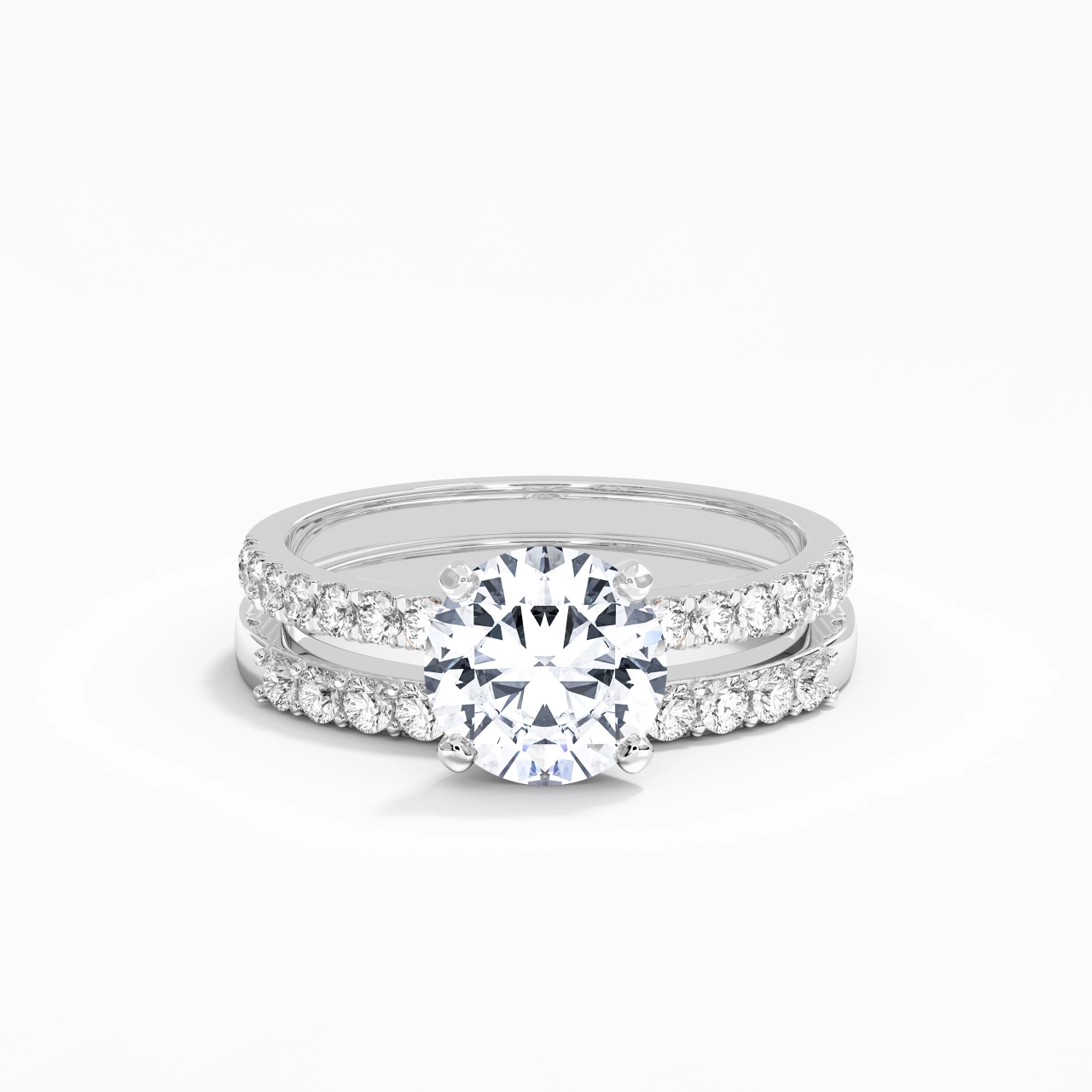 2.00ct Moissanite Wedding Ring Set 925 Sterling Silver