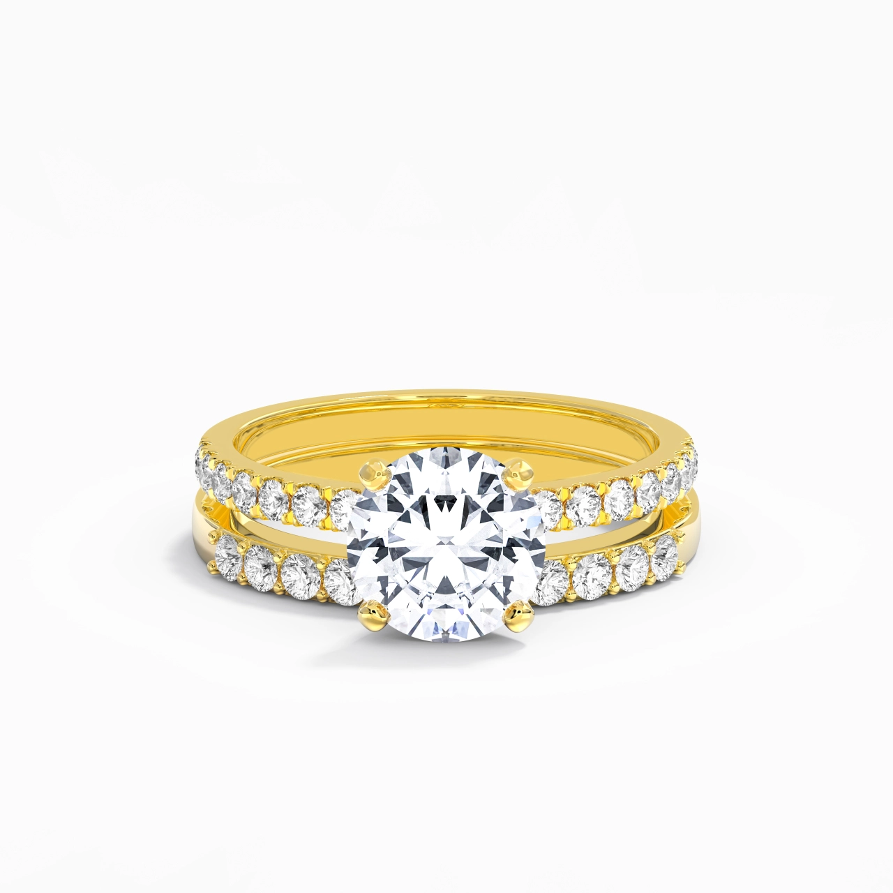 2.00ct Moissanite Wedding Ring Set 18K Gold