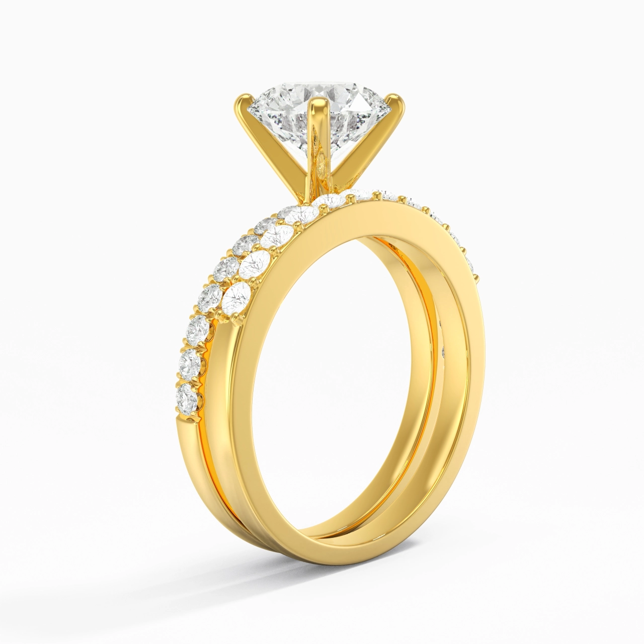 2.00ct Moissanite Wedding Ring Set 18K Gold