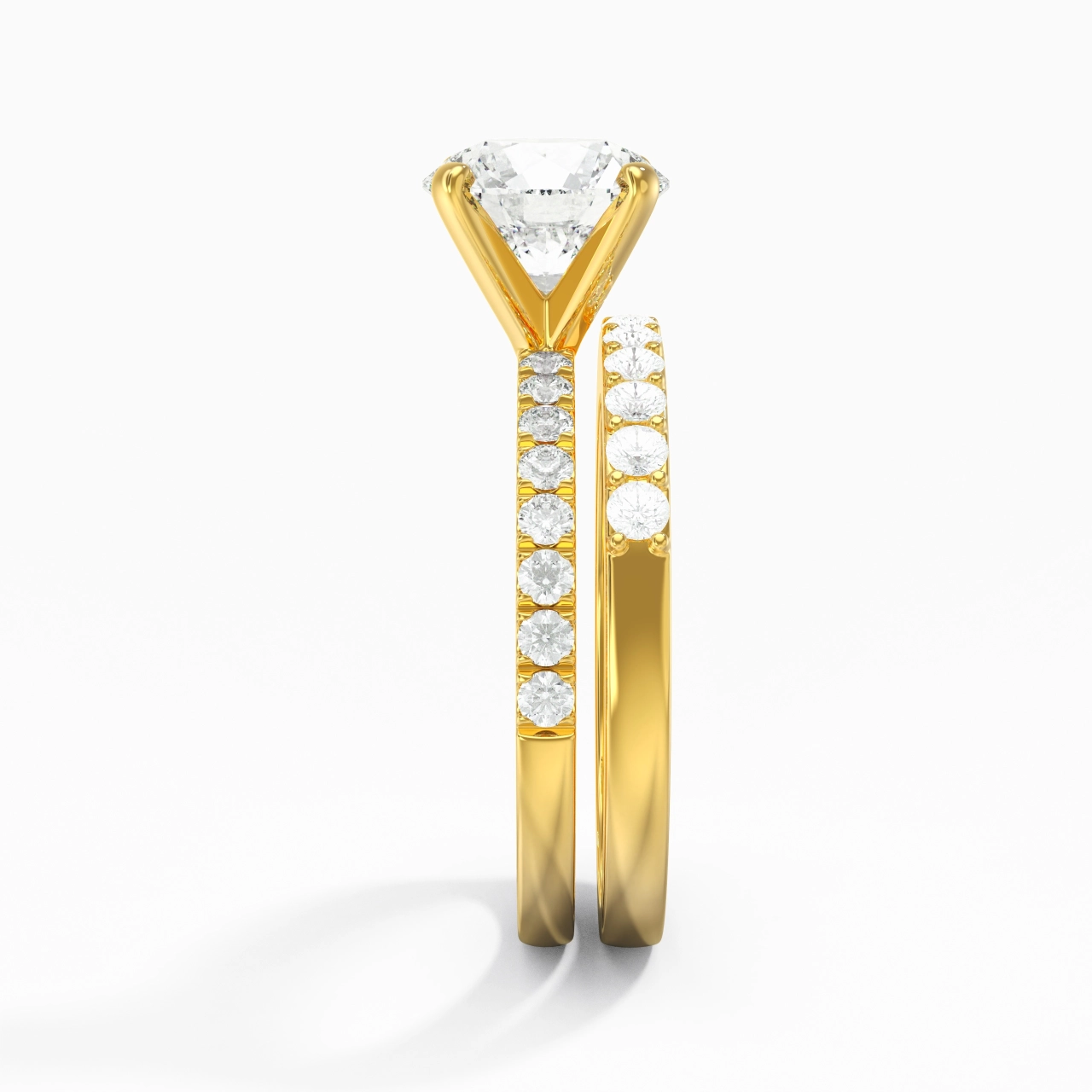 2.00ct Moissanite Wedding Ring Set 18K Gold