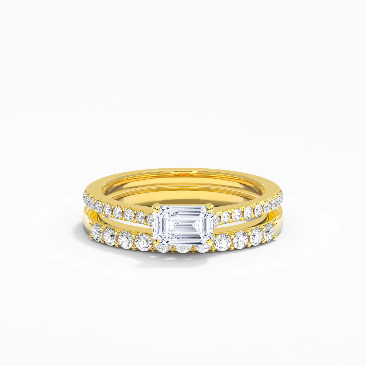 Delicate Women 14K Gold Bridal Set