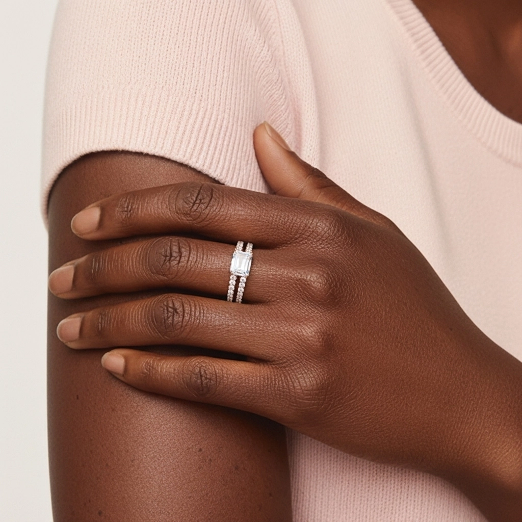 Delicate Women 18K Rose Gold Bridal Set