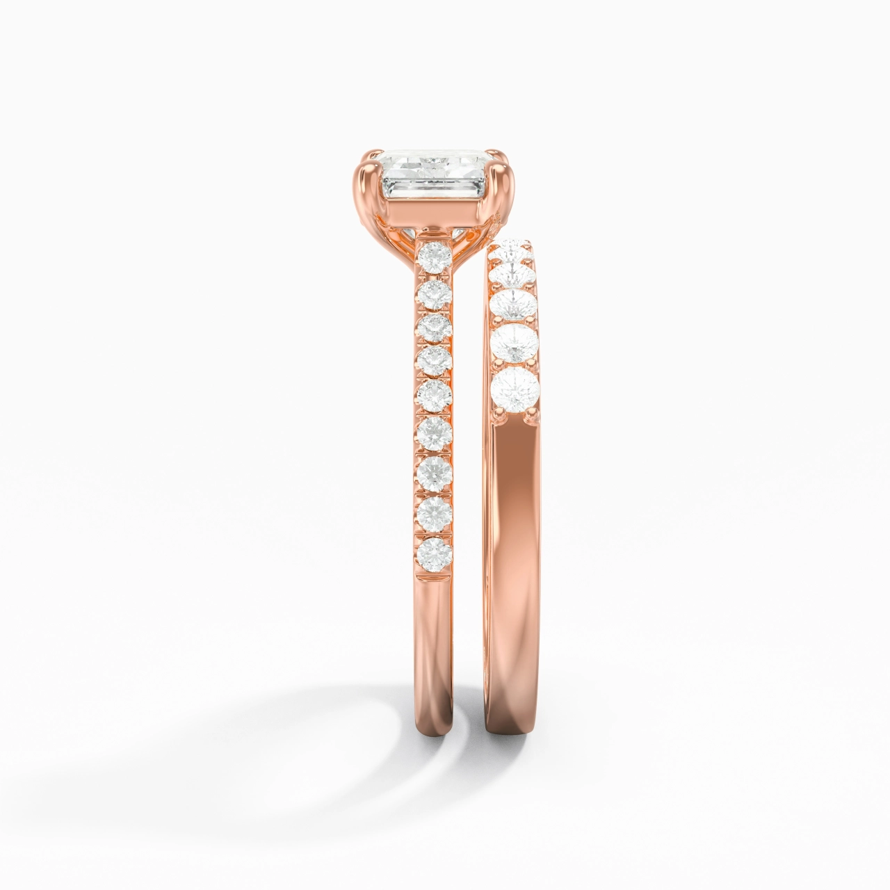 Delicate Women 14K Rose Gold Bridal Set