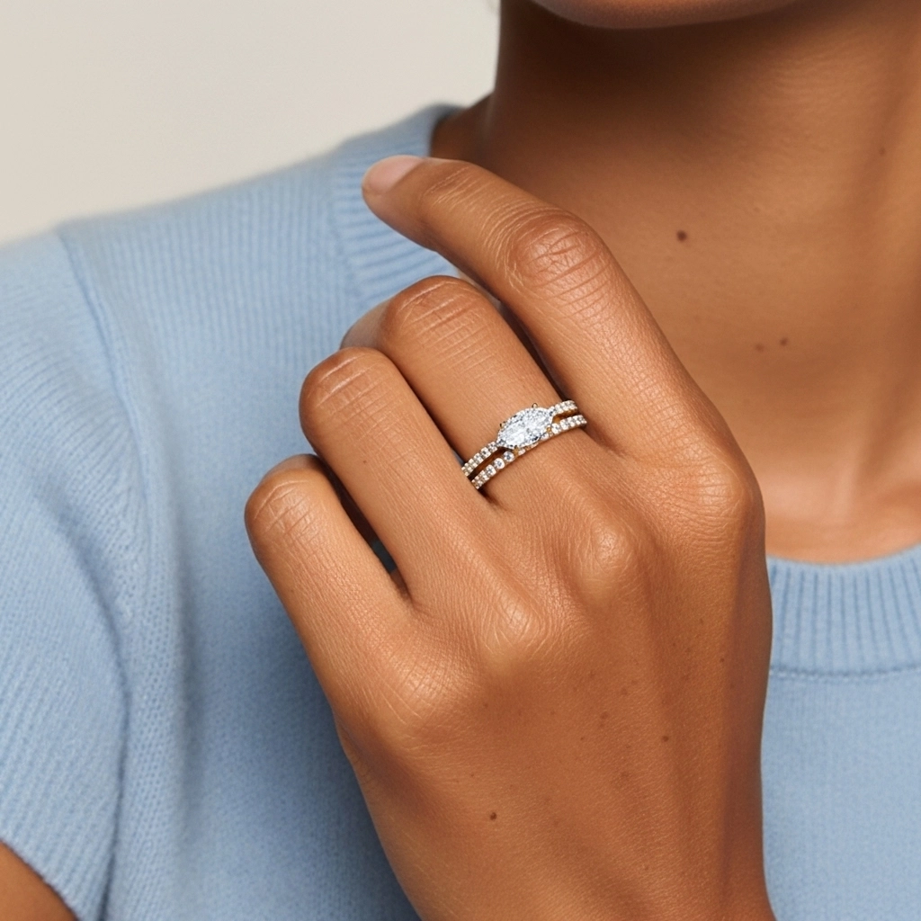 Delicate Women 18K Gold Bridal Set