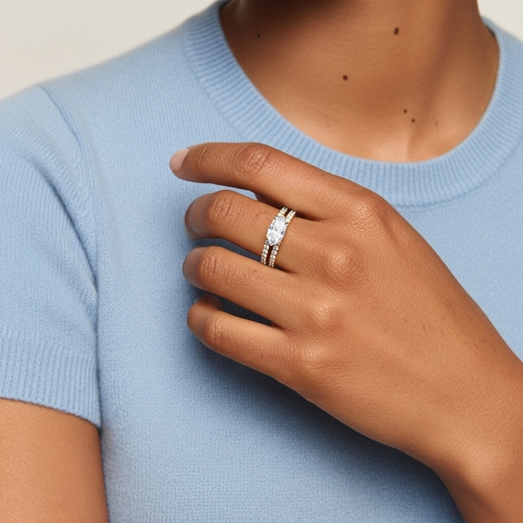 Delicate Women 18K Gold Bridal Set