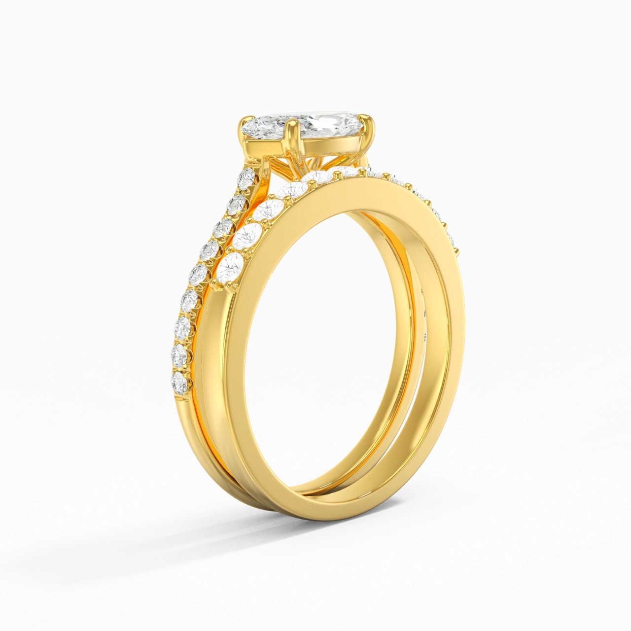 Delicate Women 18K Gold Bridal Set