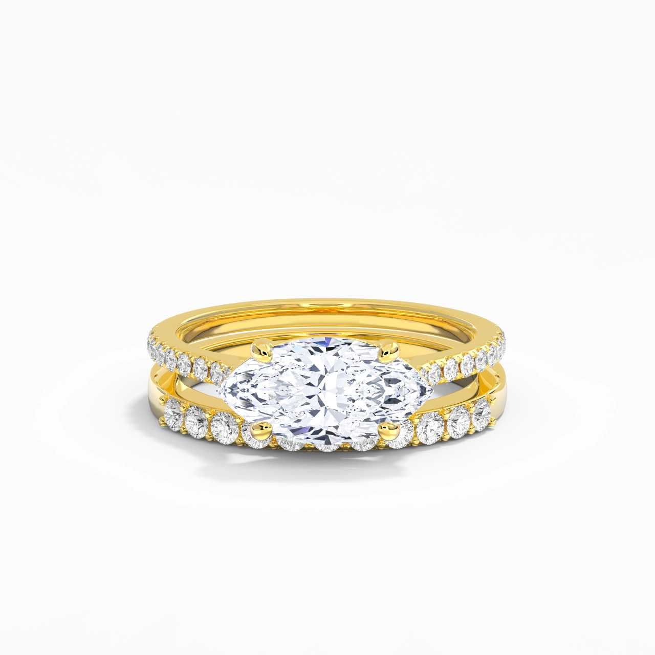 Delicate Women 18K Gold Bridal Set