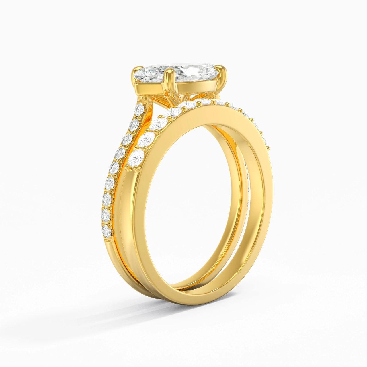 Delicate Women 18K Gold Bridal Set