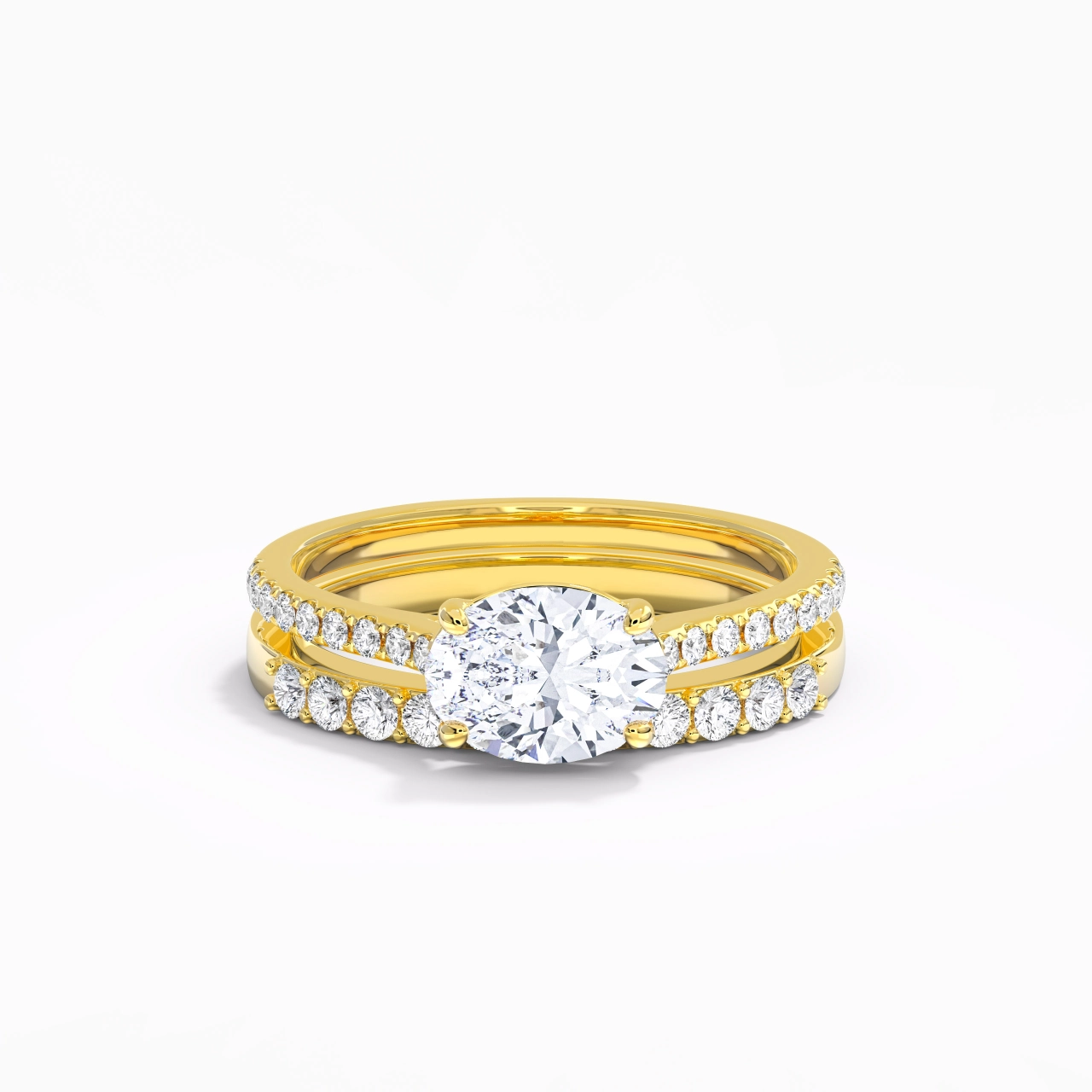 Delicate Women 14K Gold Bridal Set