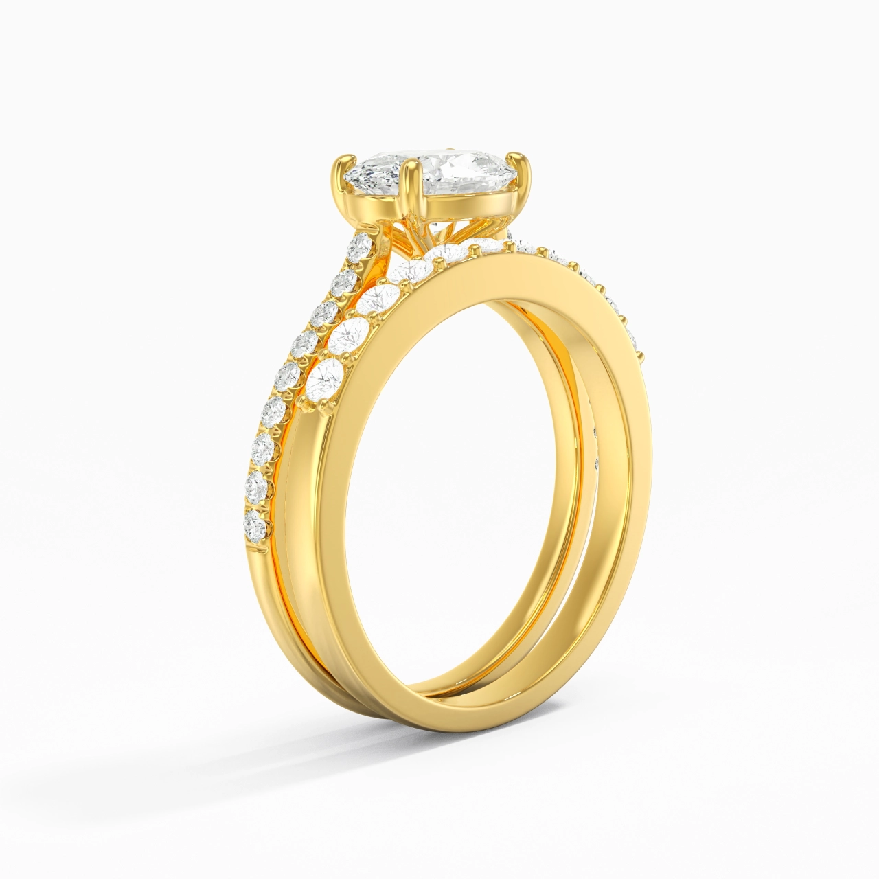 Delicate Women 14K Gold Bridal Set