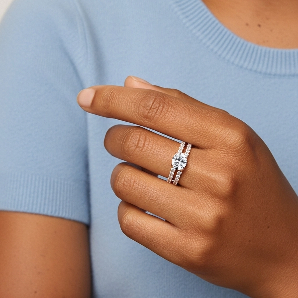 Delicate Women 18K Rose Gold Bridal Set