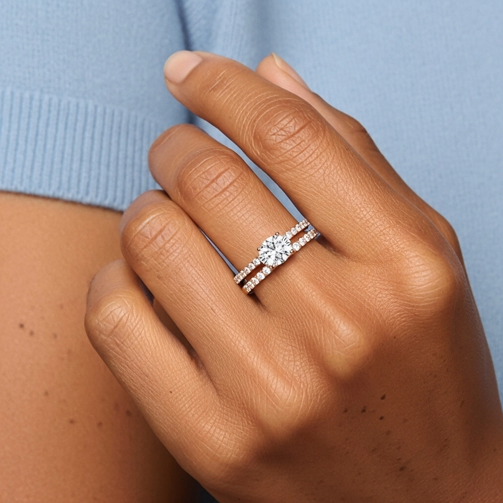 Delicate Women 18K Rose Gold Bridal Set