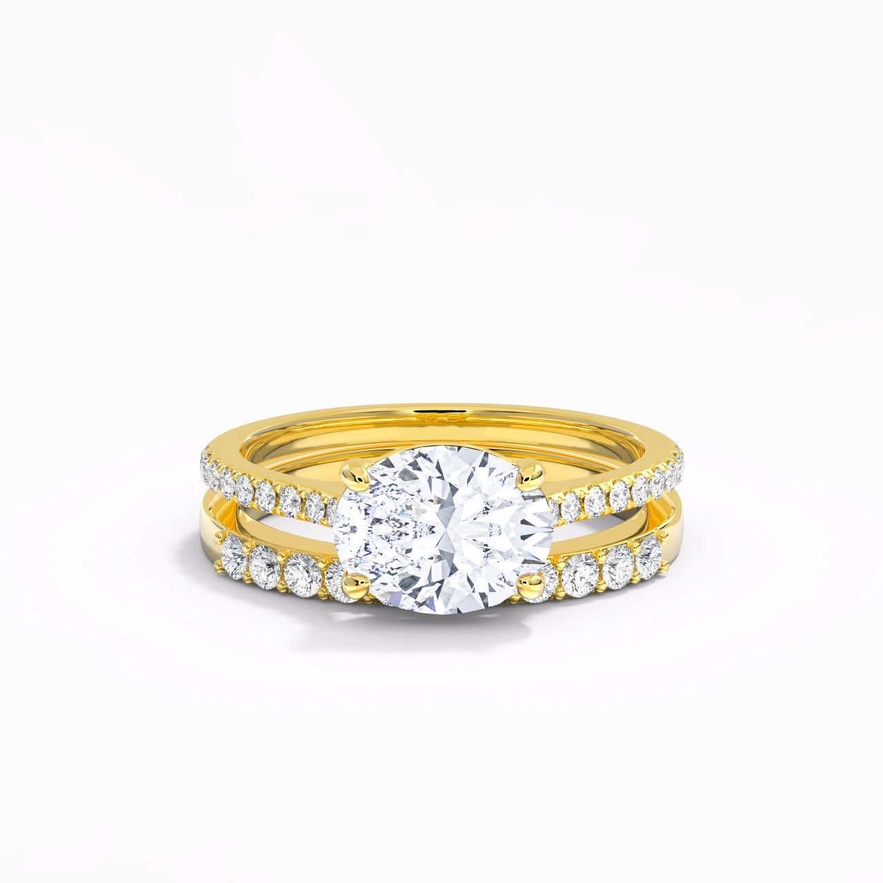 Delicate Women 14K Gold Bridal Set