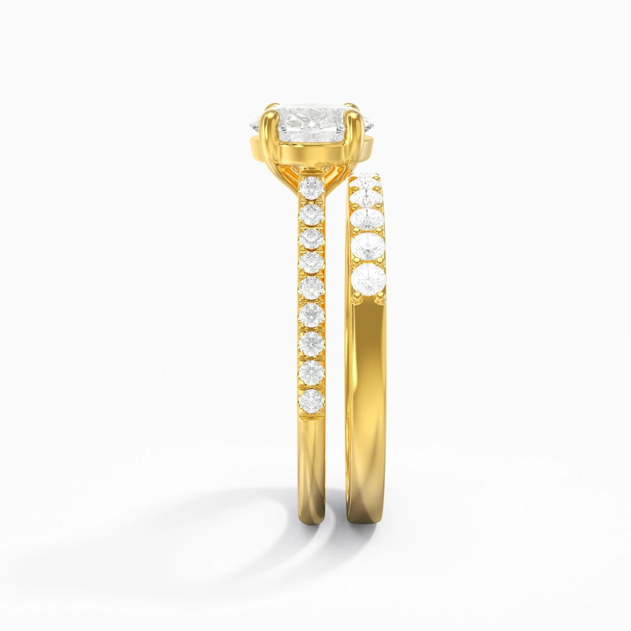Delicate Women 14K Gold Bridal Set