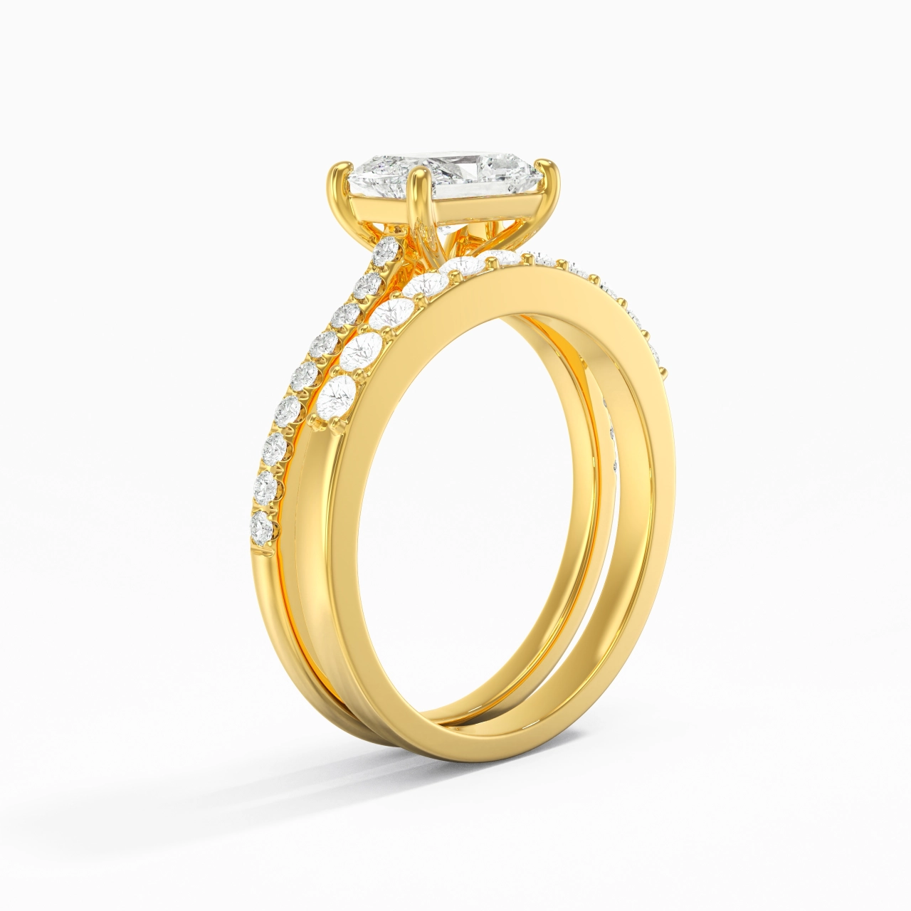 Delicate Women 14K Gold Bridal Set
