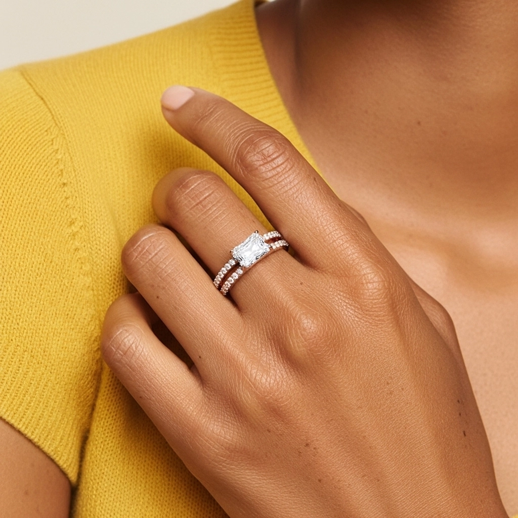 Delicate Women 925 Sterling Silver Bridal Set