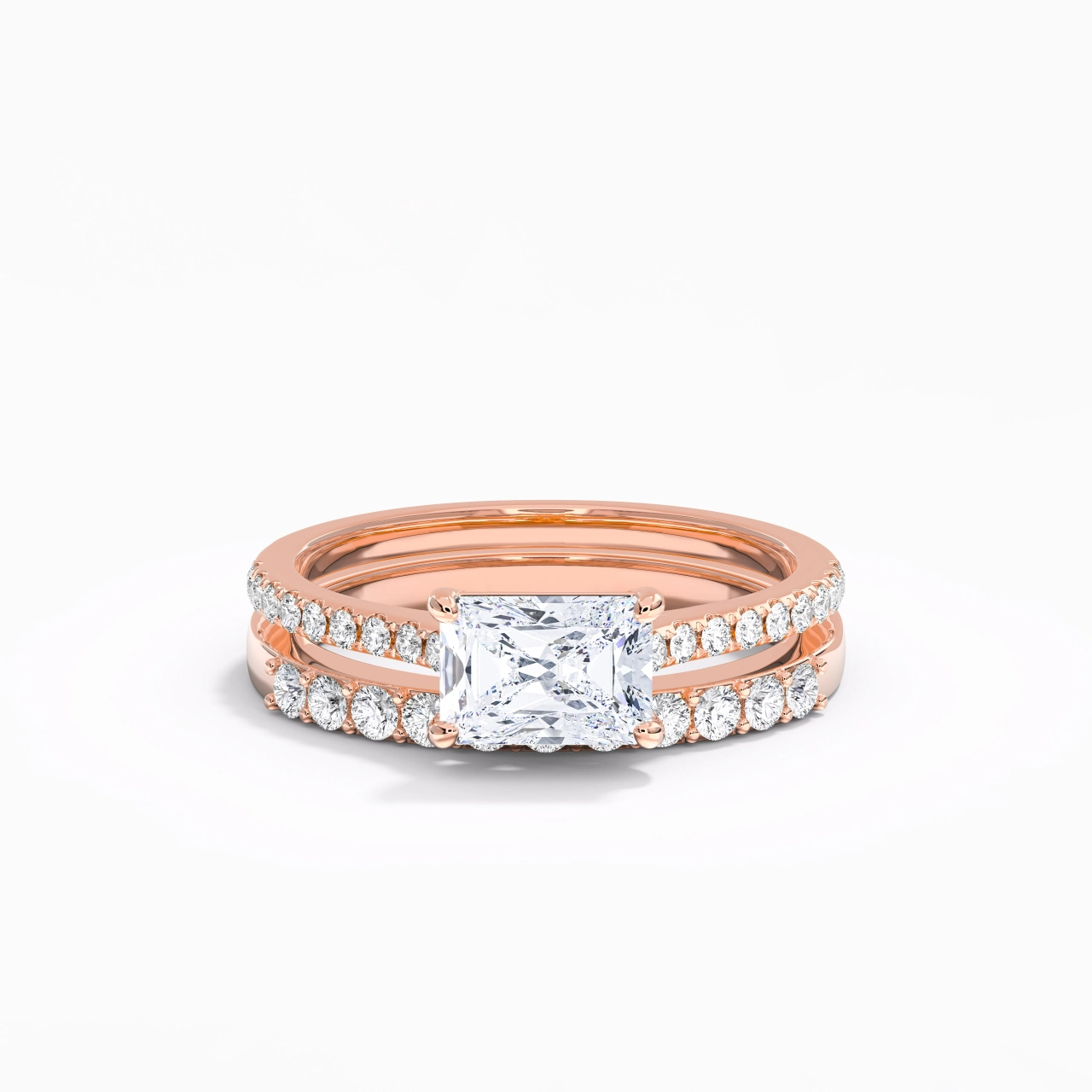 Delicate Women 18K Rose Gold Bridal Set