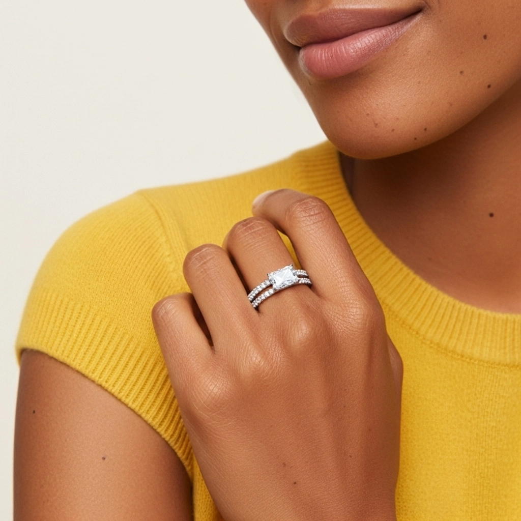 Delicate Women Platinum Bridal Set