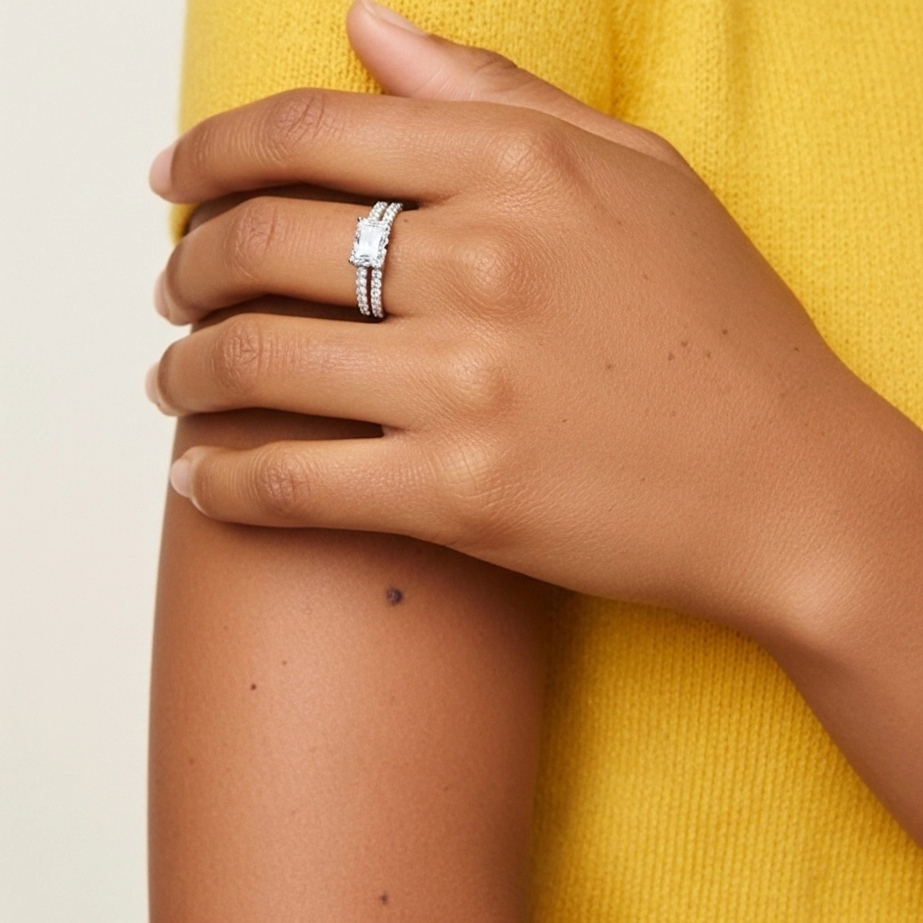 Delicate Women Platinum Bridal Set