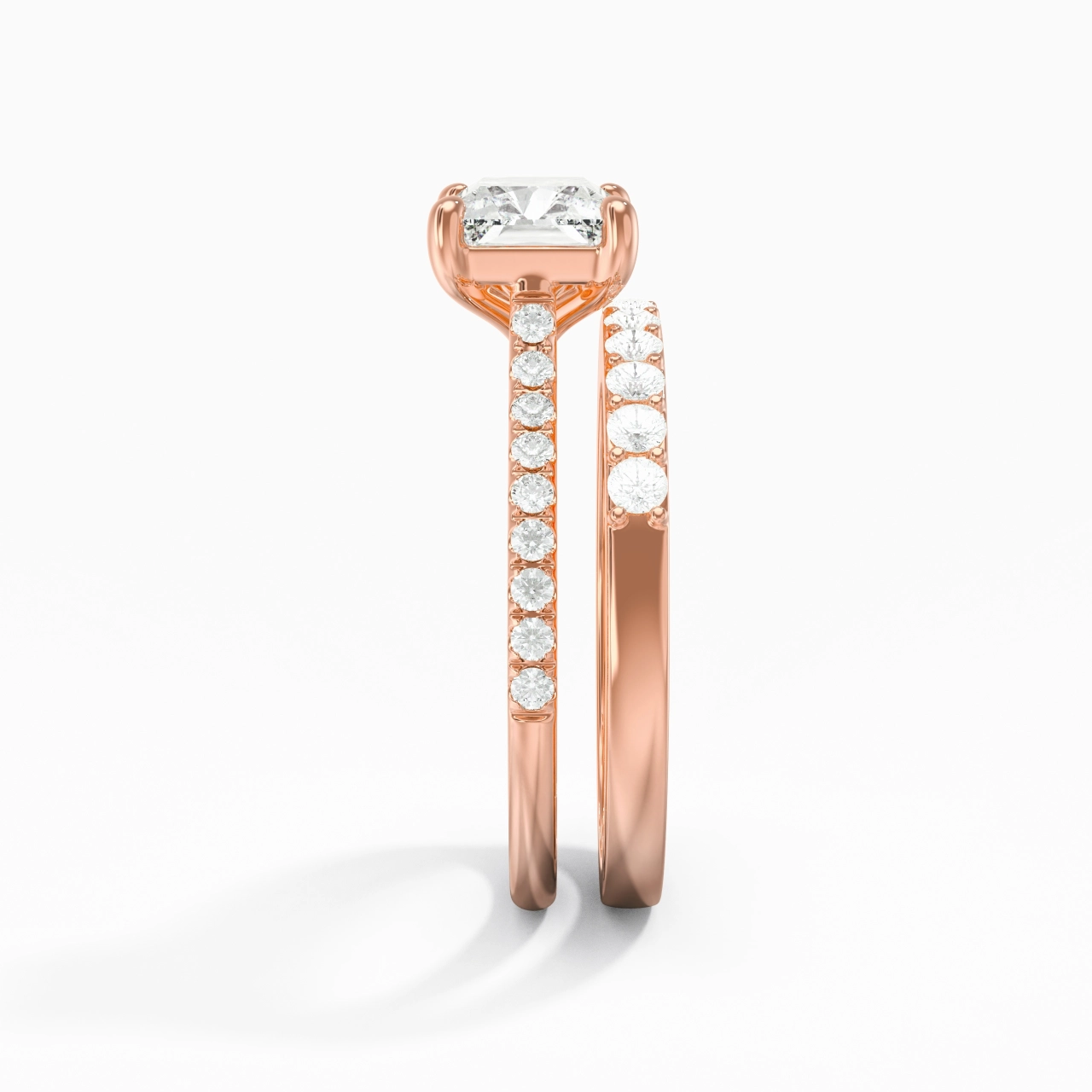 Delicate Women 18K Rose Gold Bridal Set