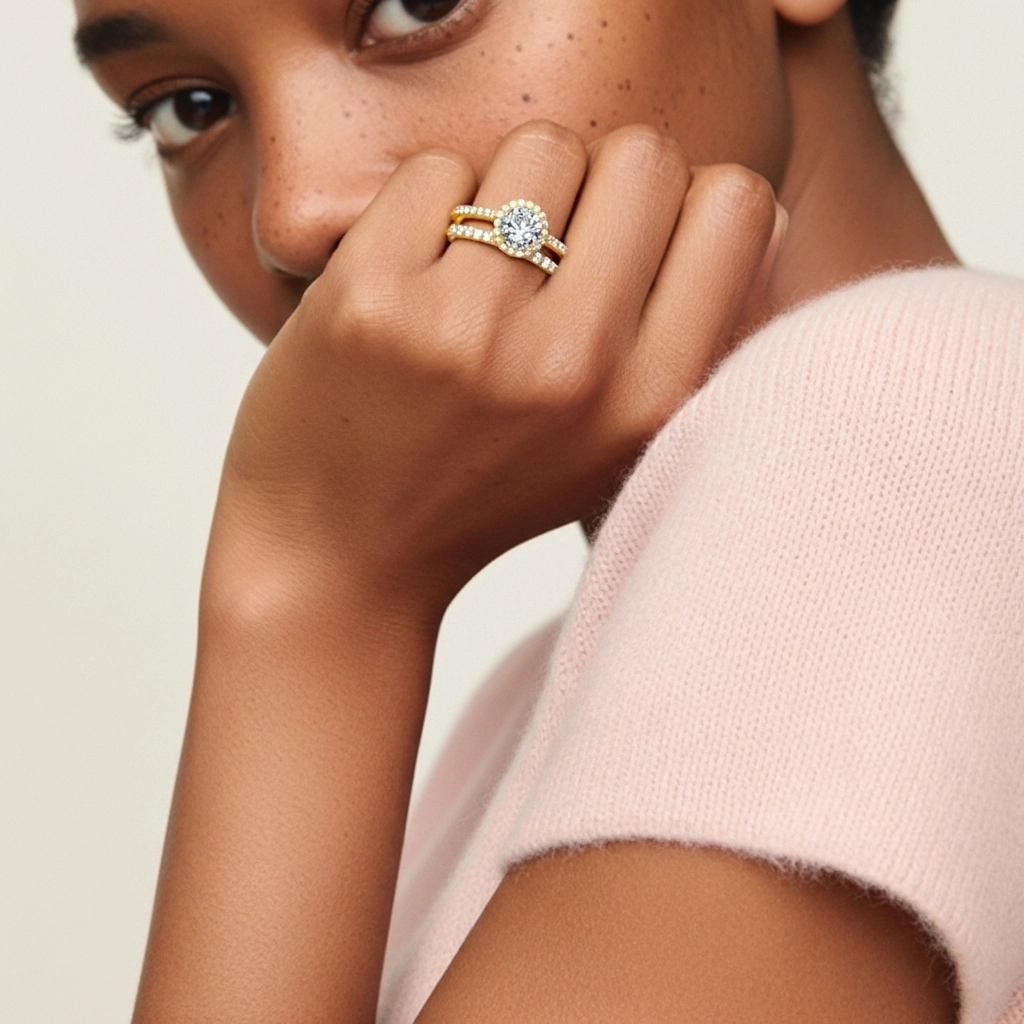 Plated Antique Wedding Ring Set