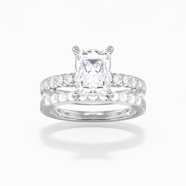 Gloria Aro de halo oculto Conjunto Nupcial Mujer Blanco Radiante