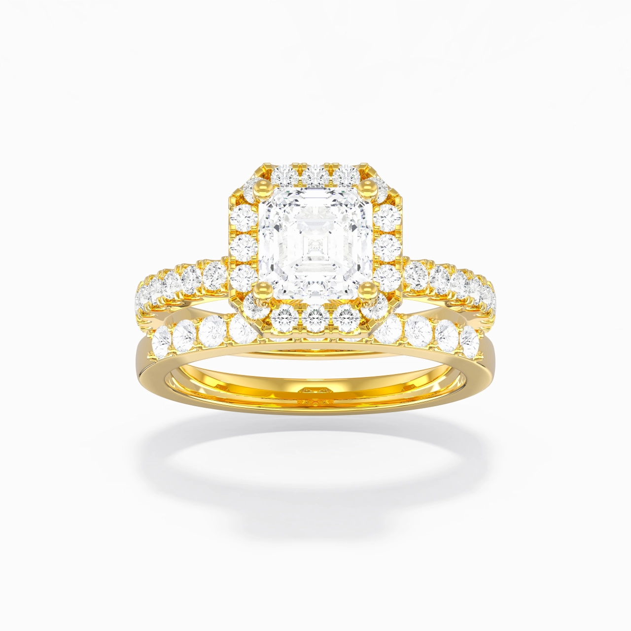925 Sterling Silver Moissanite Wedding Ring Set