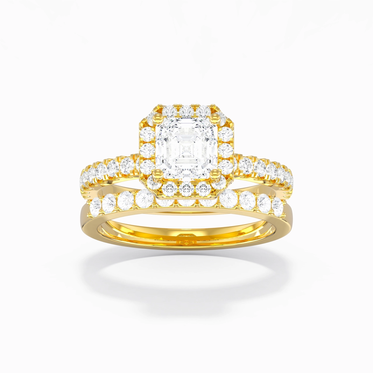 14K Gold Moissanite Wedding Ring Set