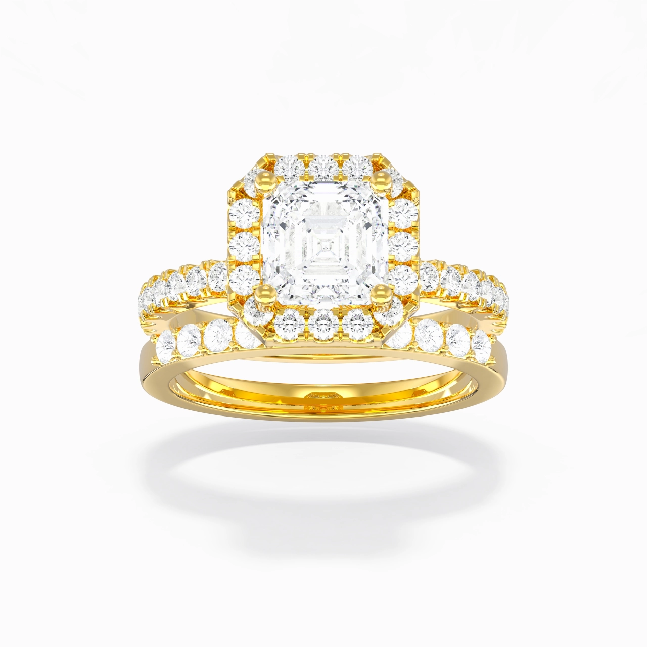 14K Gold Moissanite Wedding Ring Set