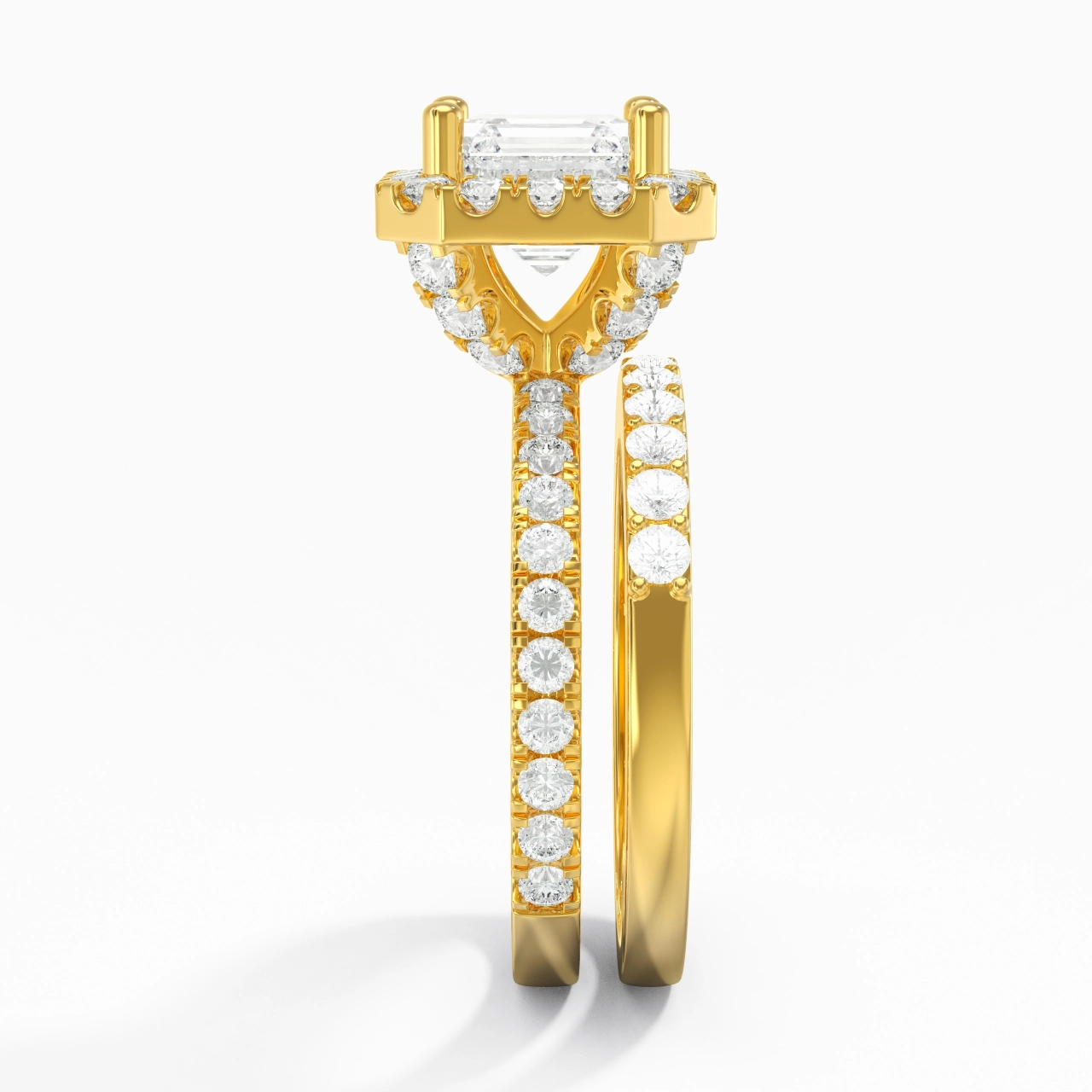 14K Gold Moissanite Wedding Ring Set