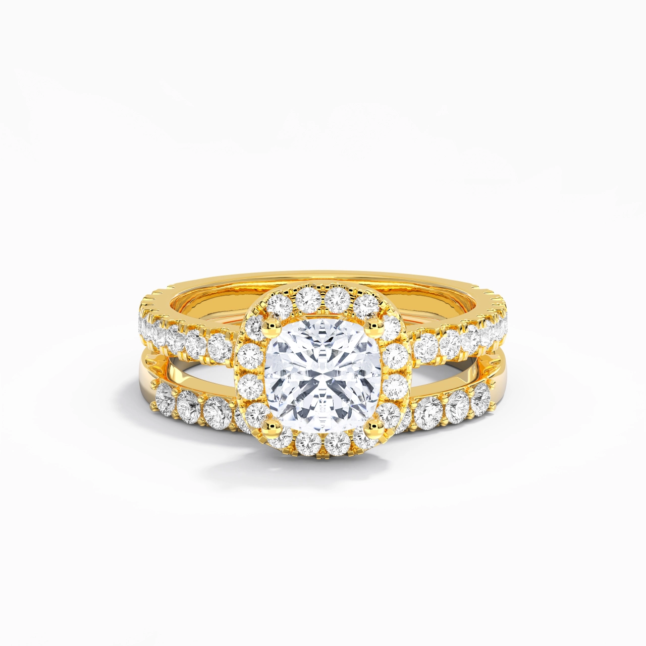 925 Sterling Silver Moissanite Wedding Ring Set