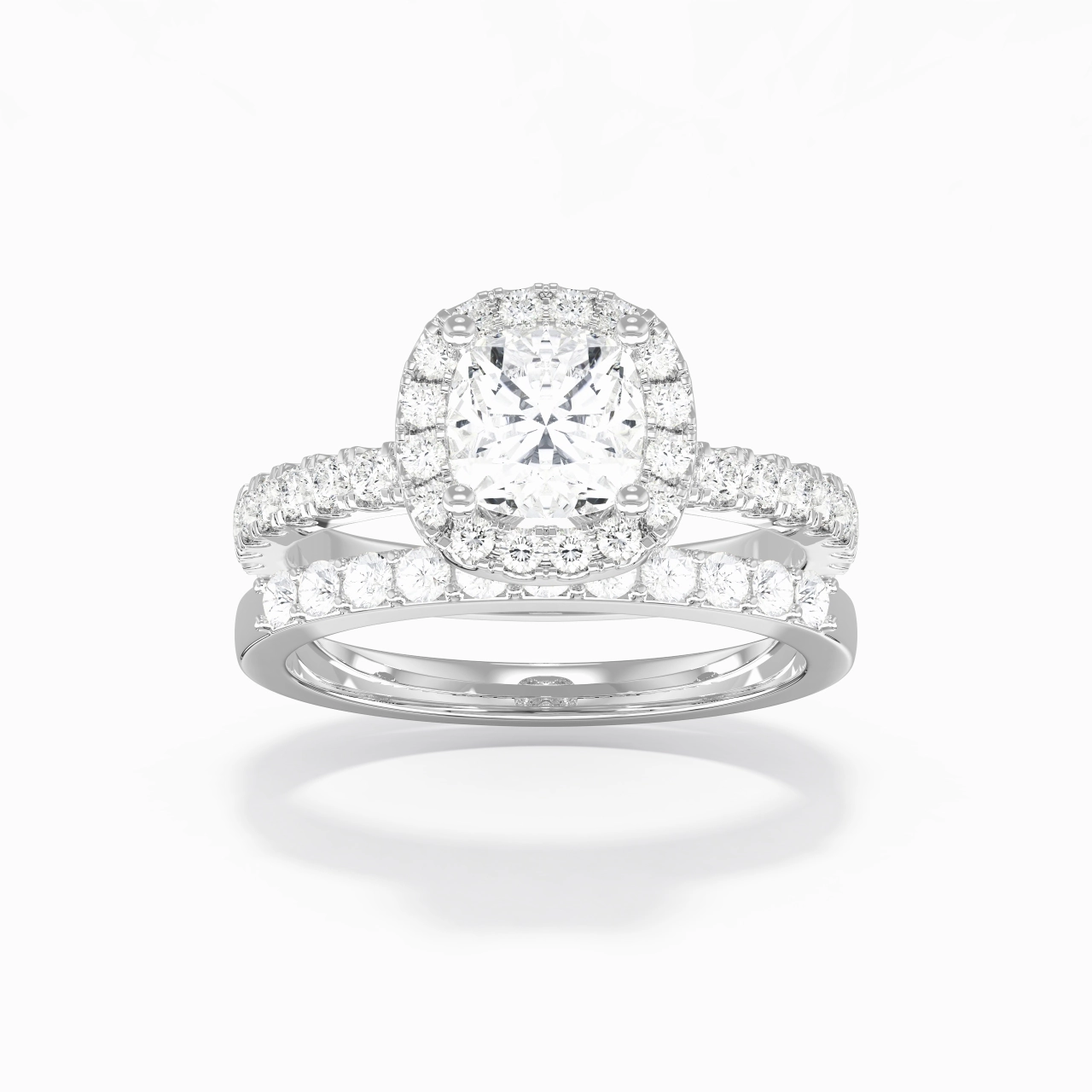 925 Sterling Silver Moissanite Wedding Ring Set