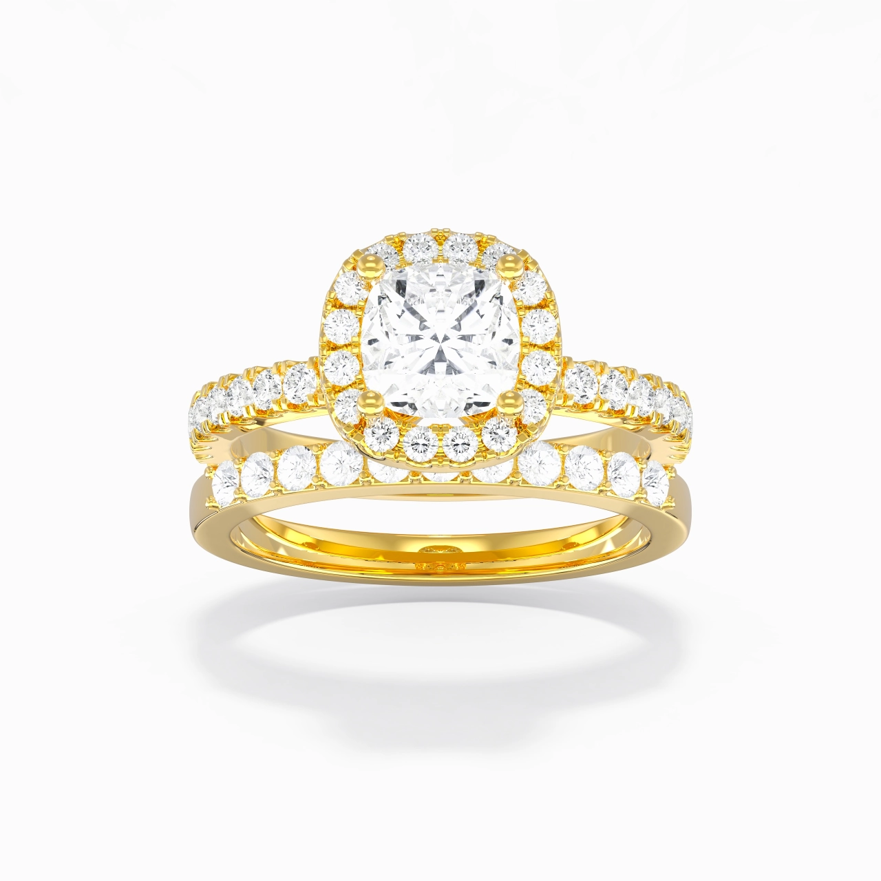 925 Sterling Silver Moissanite Wedding Ring Set